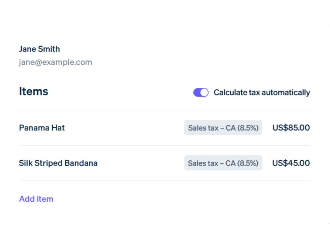 stripe tax software-items