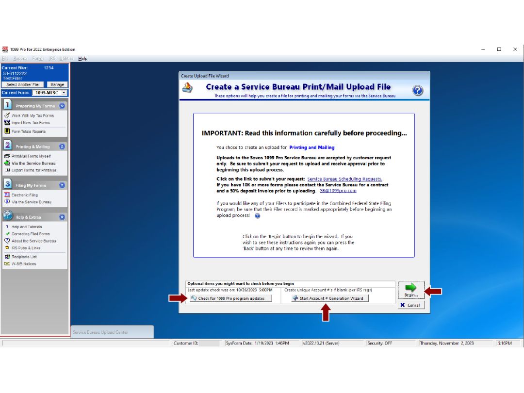 1099 Pro Enterprise formats