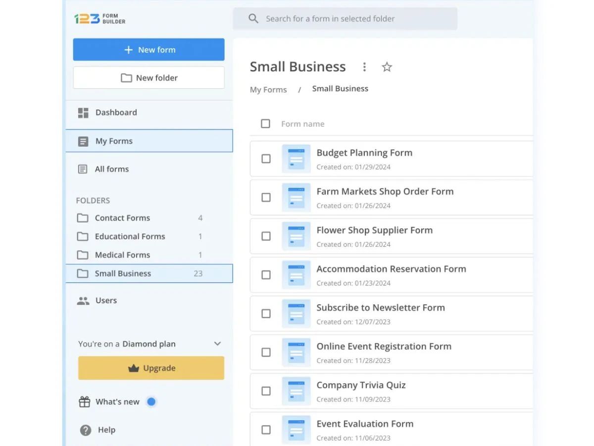 123formbuilder form business