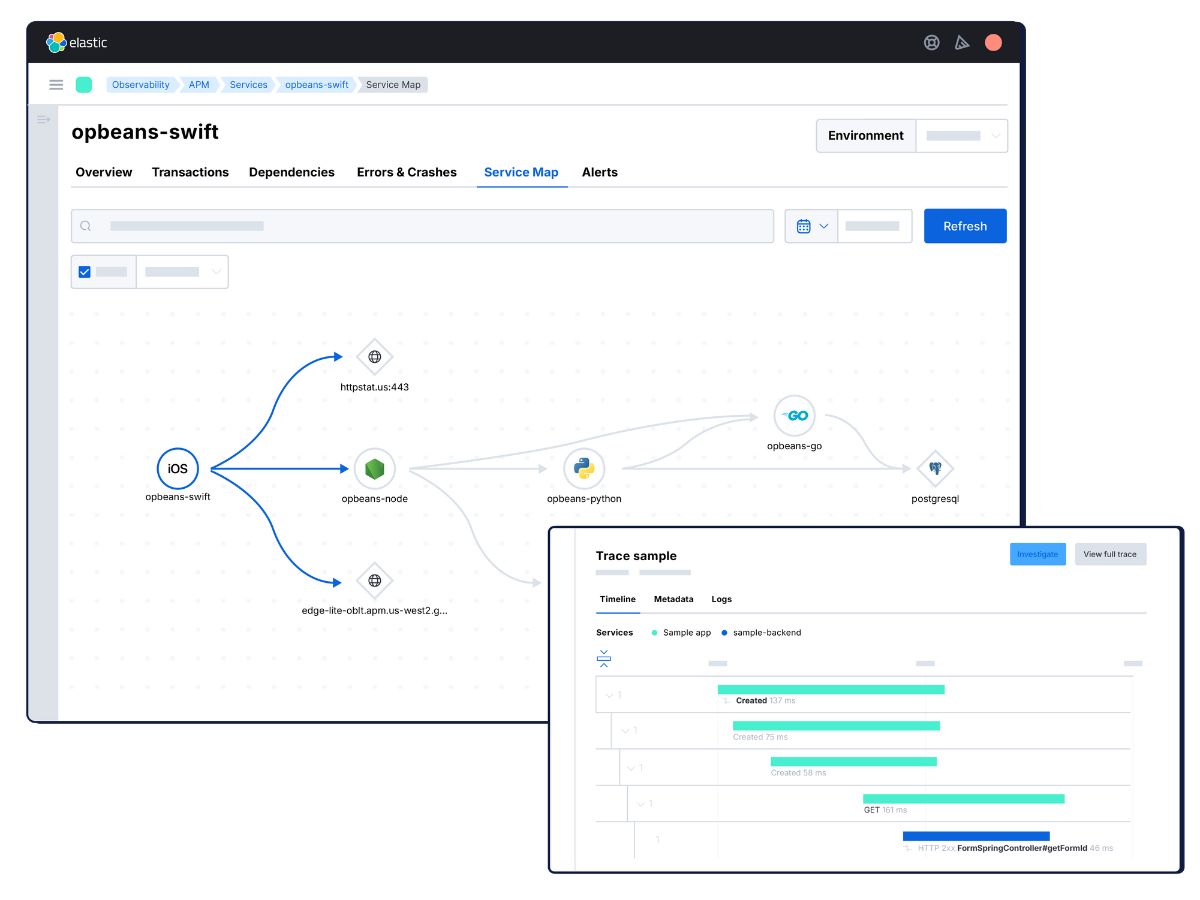 Elastic-APM opbeans swift