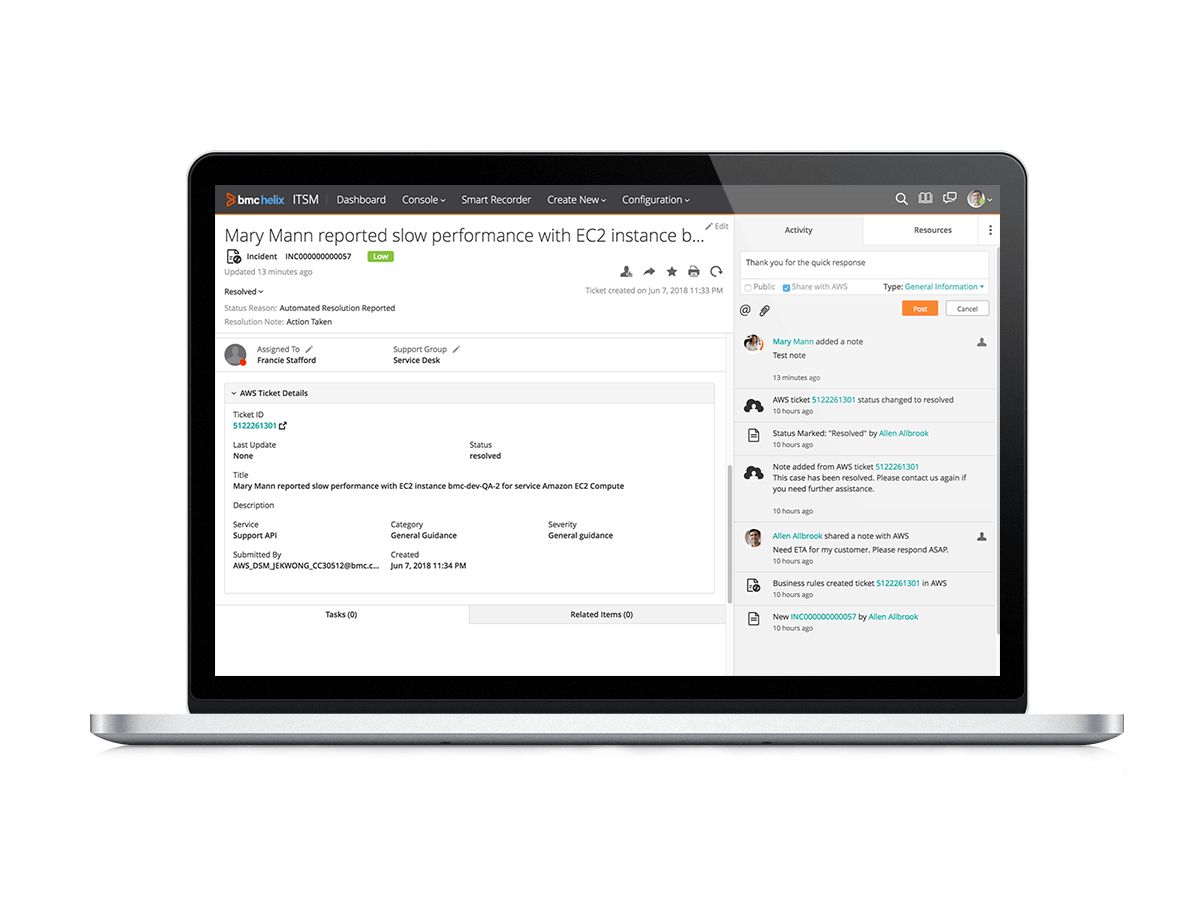 bmc helix itsm activity