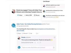 zoho social stream