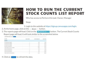 Stockpile-Stock counts list report