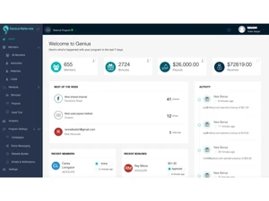 genius referrals -dashboard