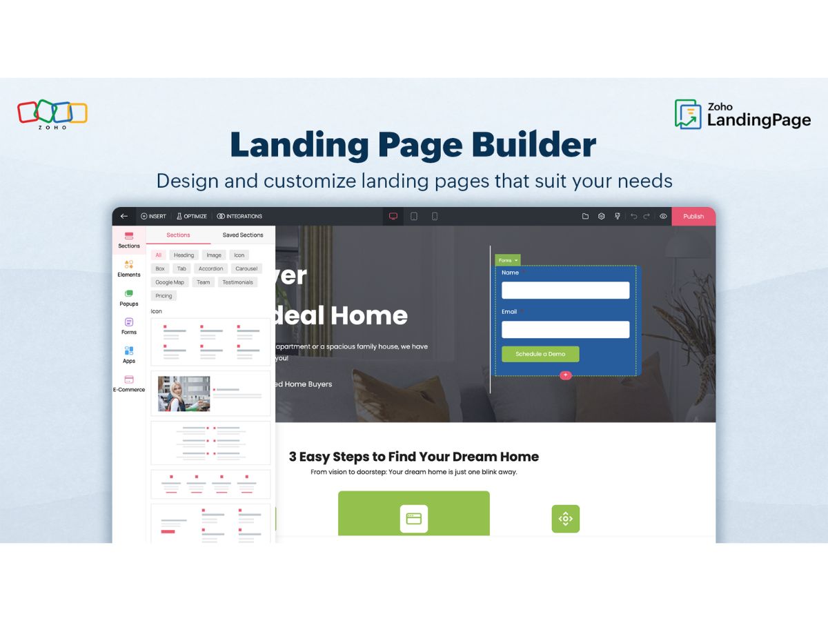 Zoho LandingPage-builder