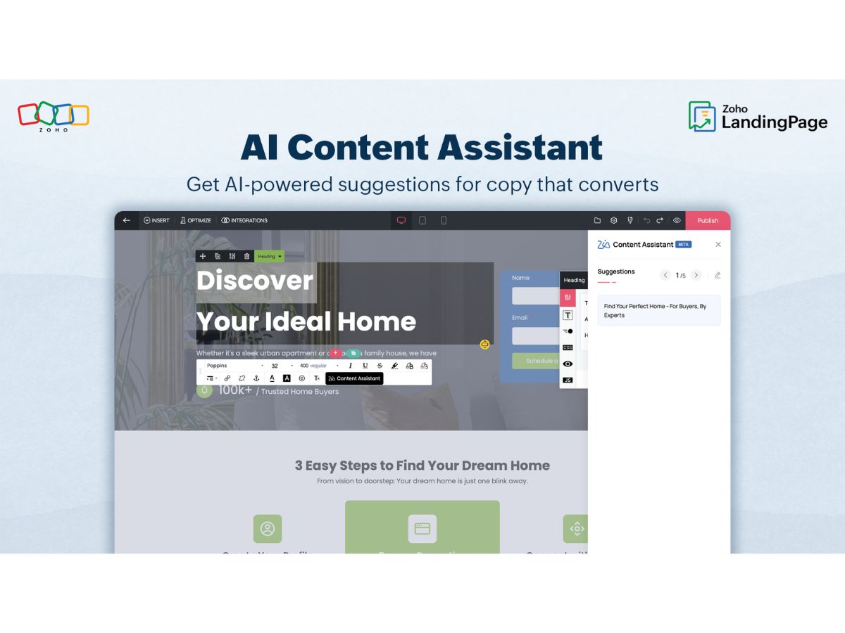 Zoho LandingPage-content
