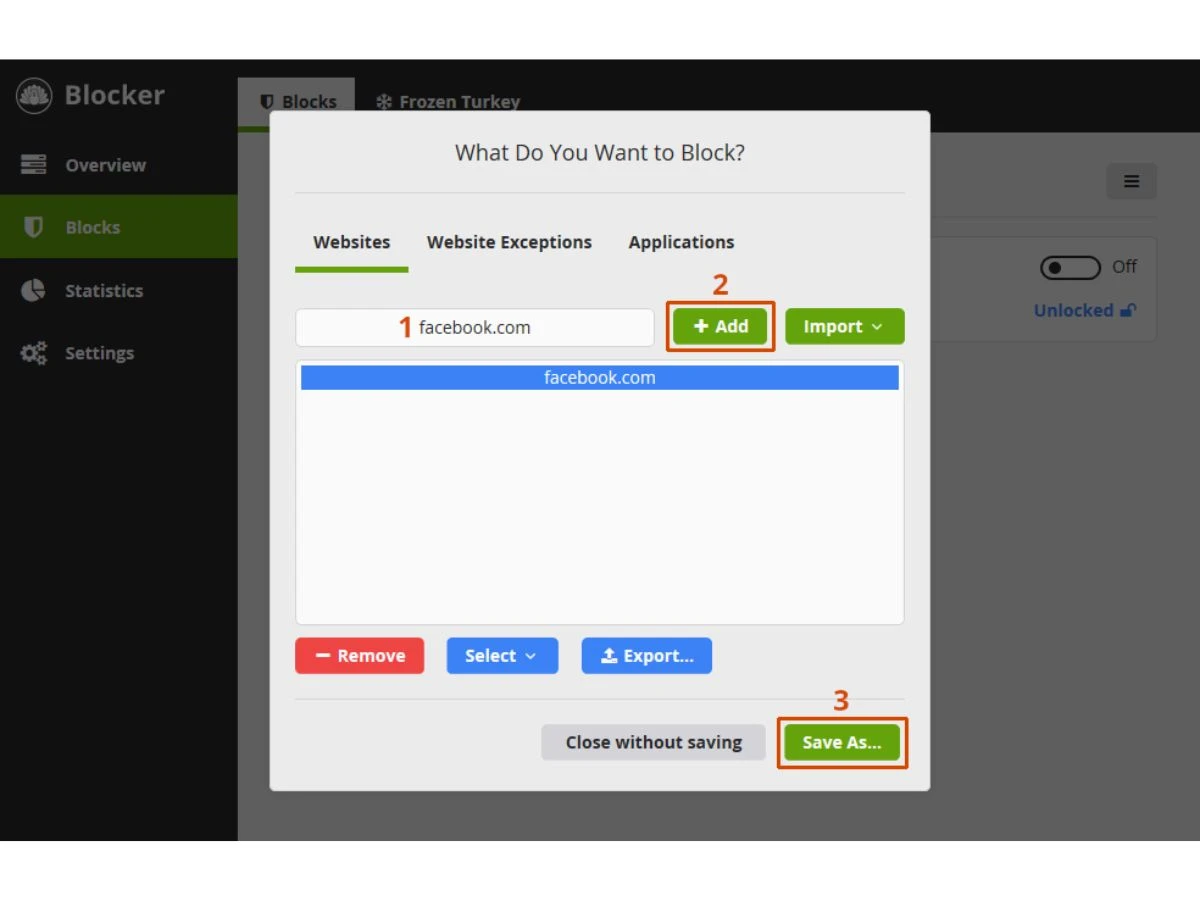 cold turkey-websites