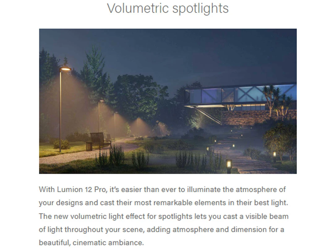 lumion volumetric spotlights