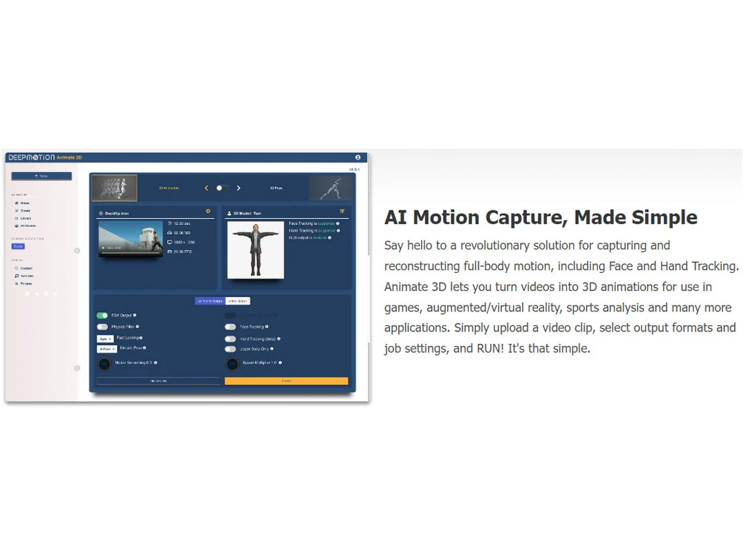 deepmotion ai motion capture