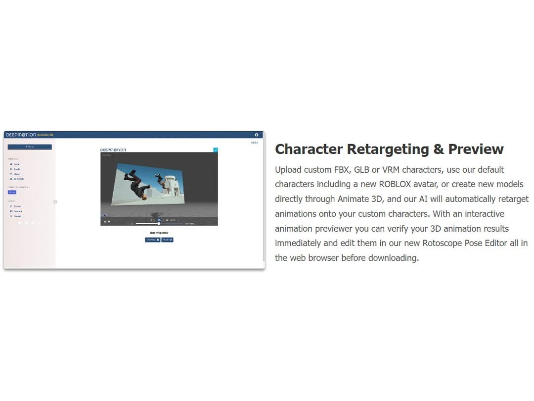 deepmotion character retargeting