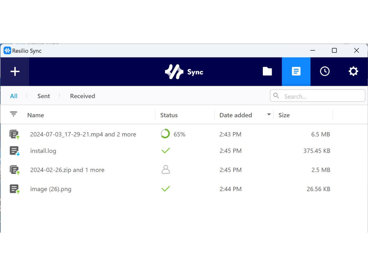Resilio Sync-transfer