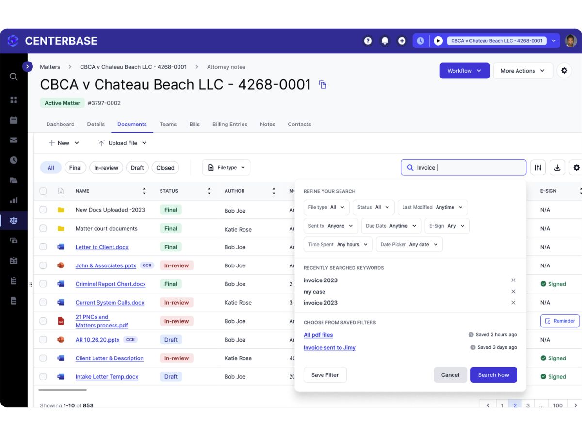 Centerbase-dashboard