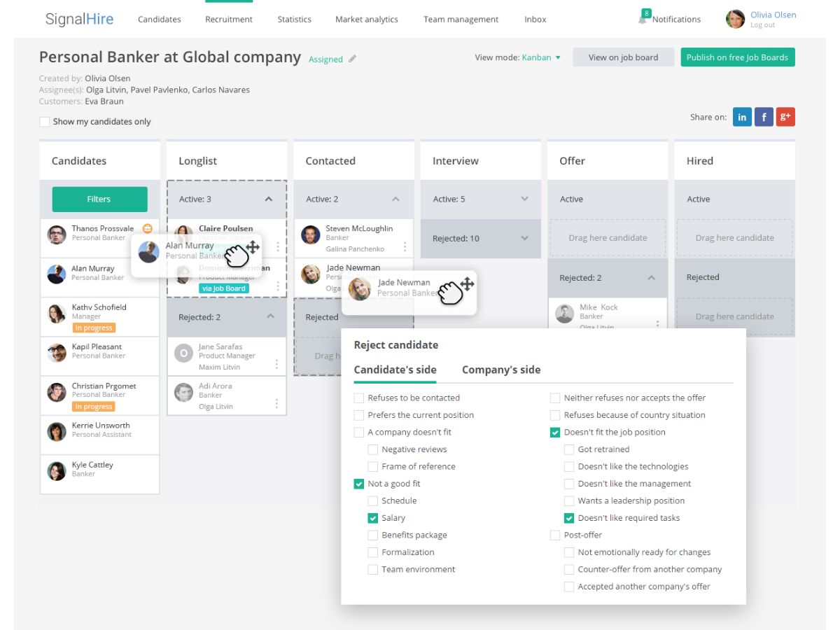 SignalHire-kanban