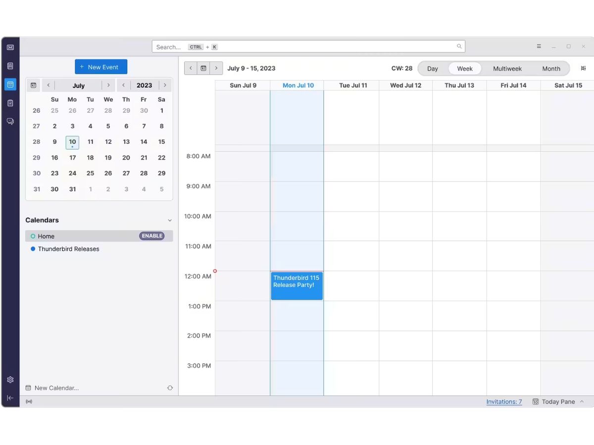 Thunderbird-calendar booking