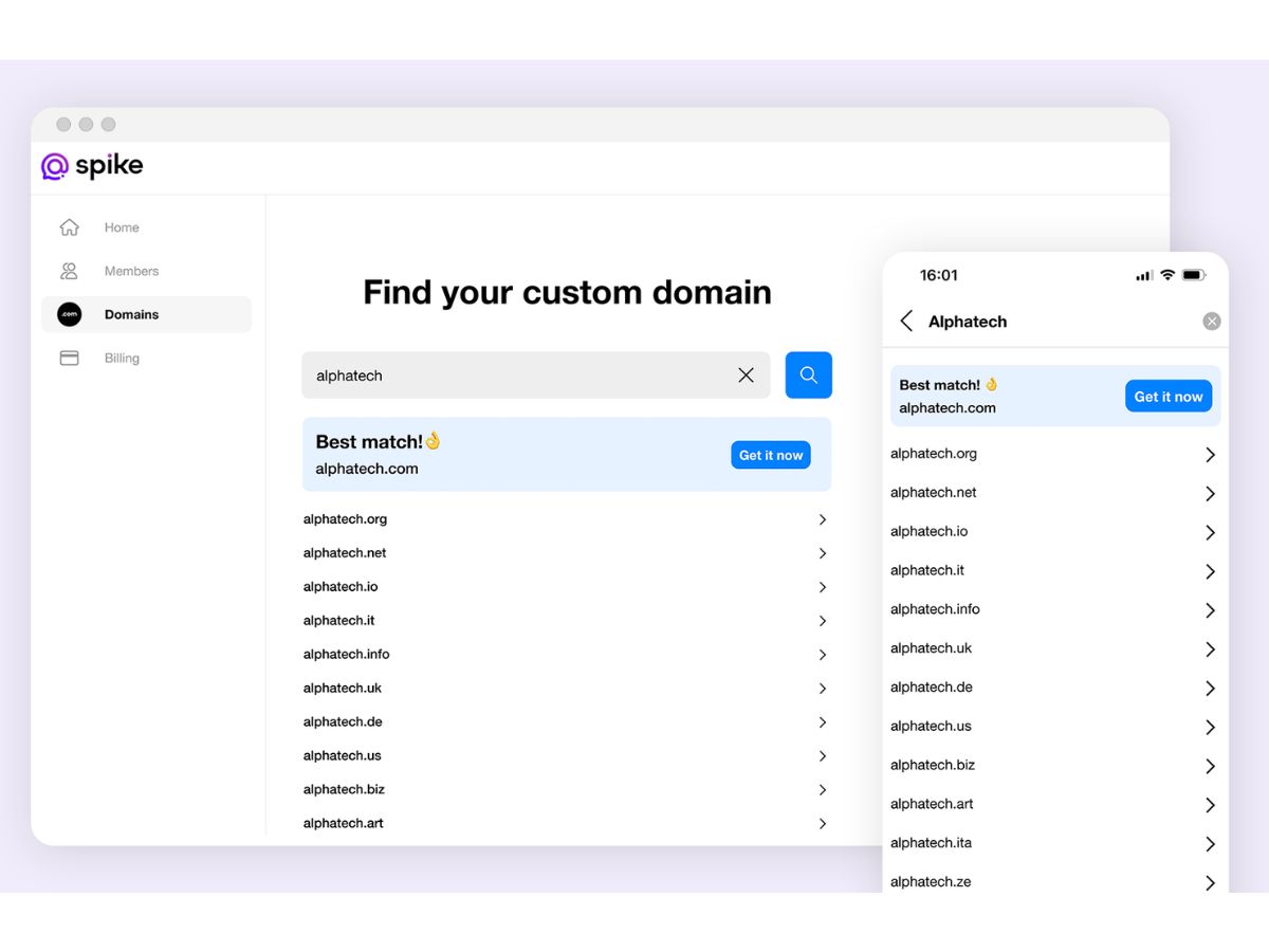 Spike-email domain