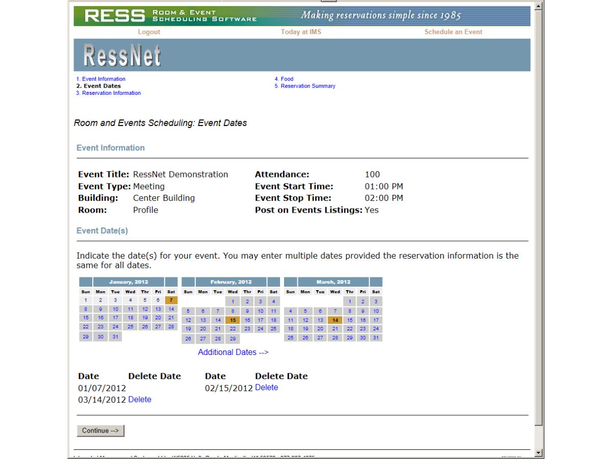 RESS-events scheduling