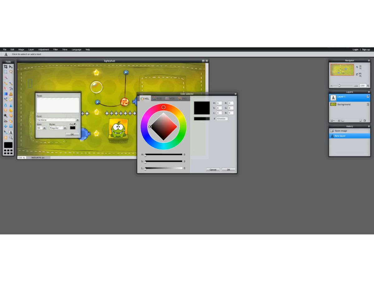 Lightshot-color selector