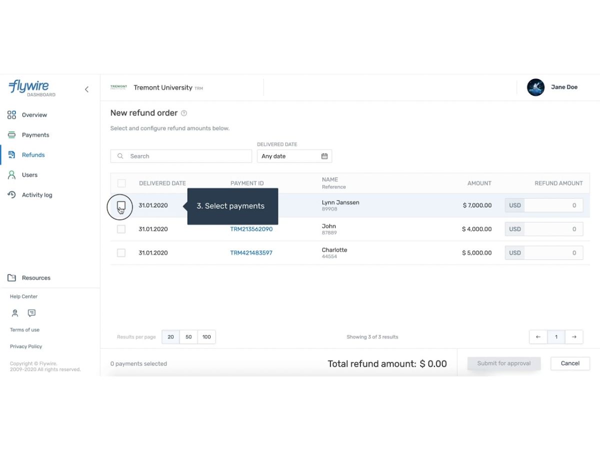 Flywire-refund