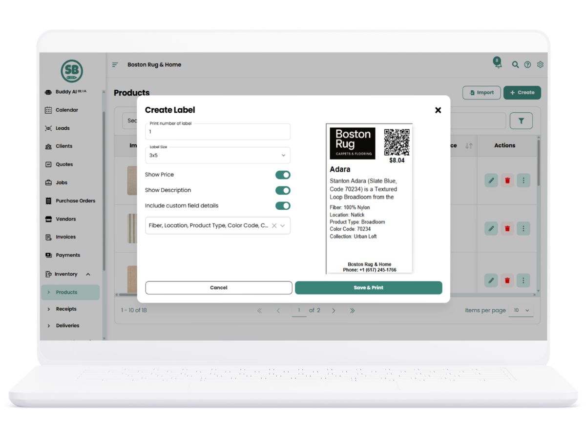 Service Buddy-create label