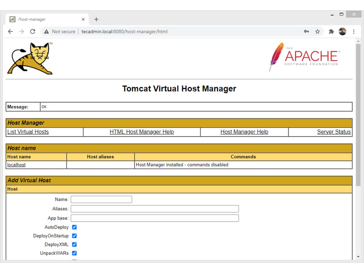 Apache Tomcat-virtual host