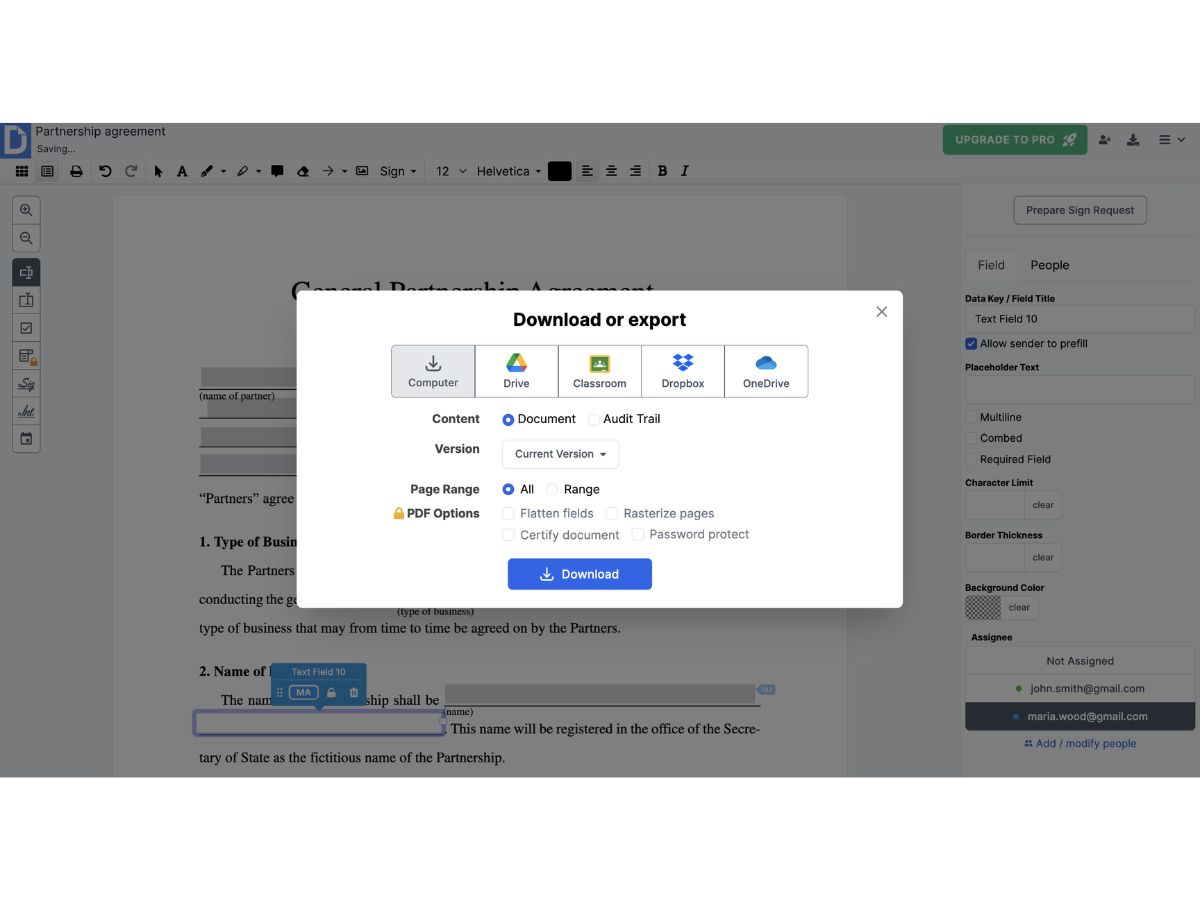 DocHub-export options