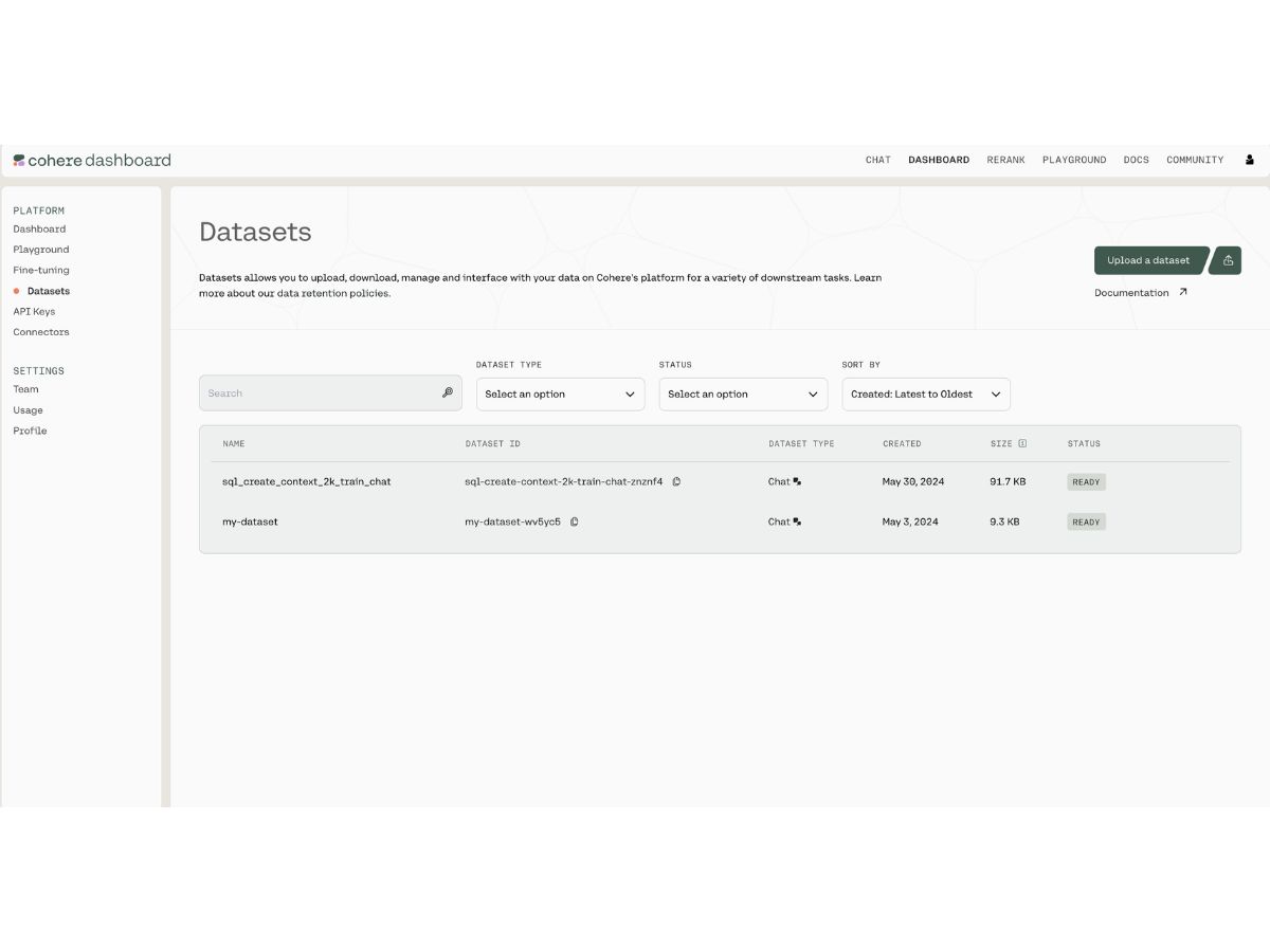 Cohere-datasets