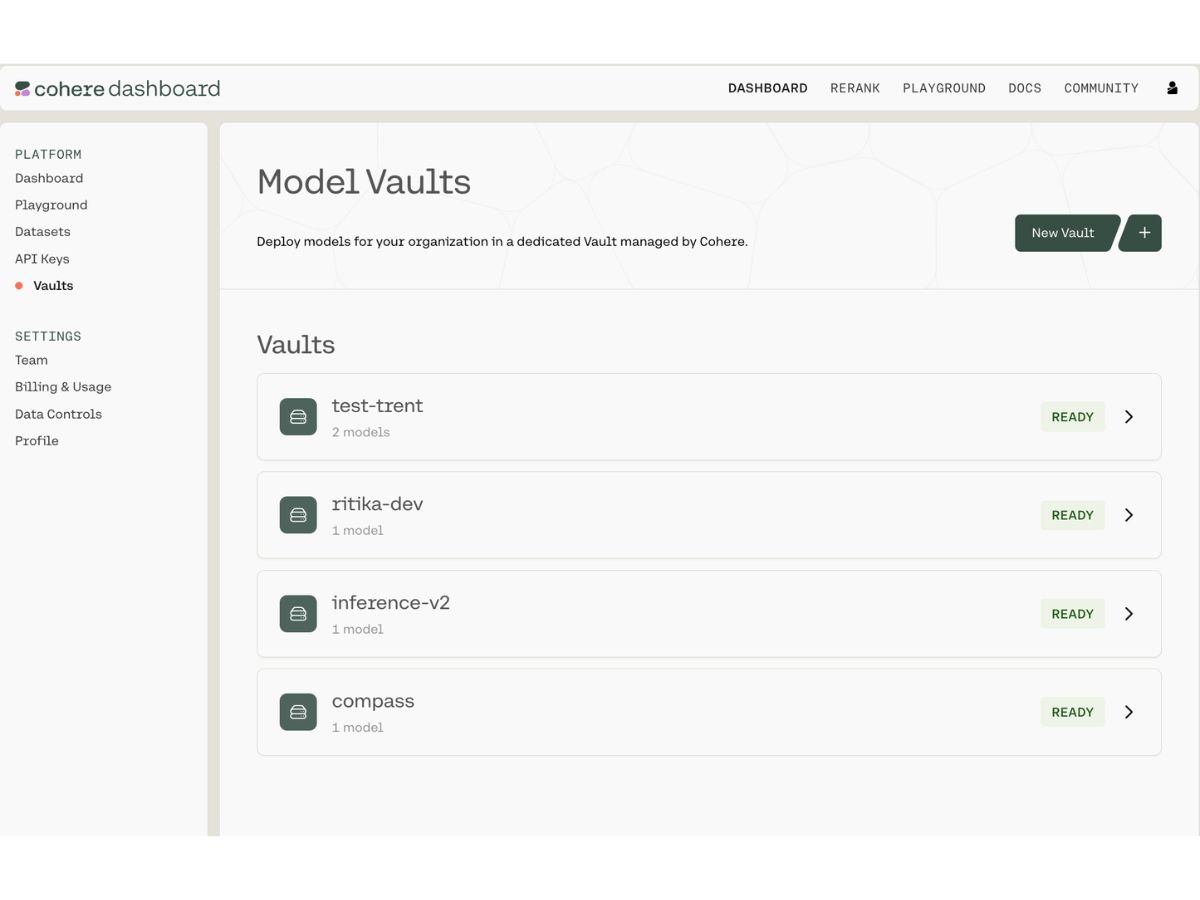 Cohere-model vaults
