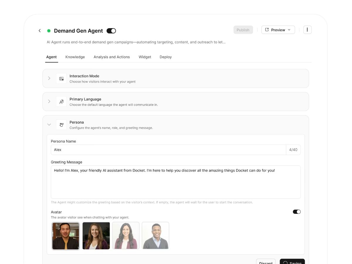 Docket-interaction mode