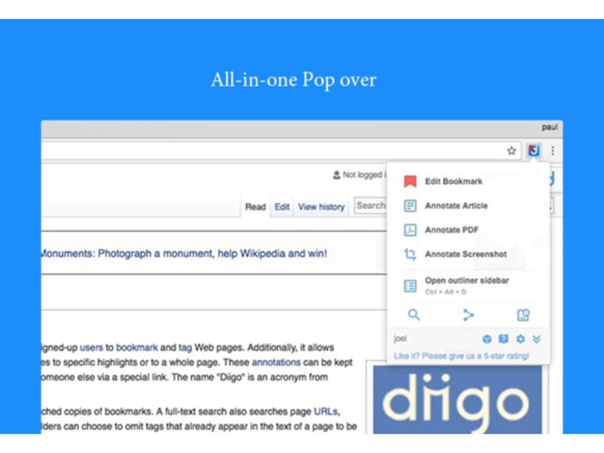 Diigo-pop over