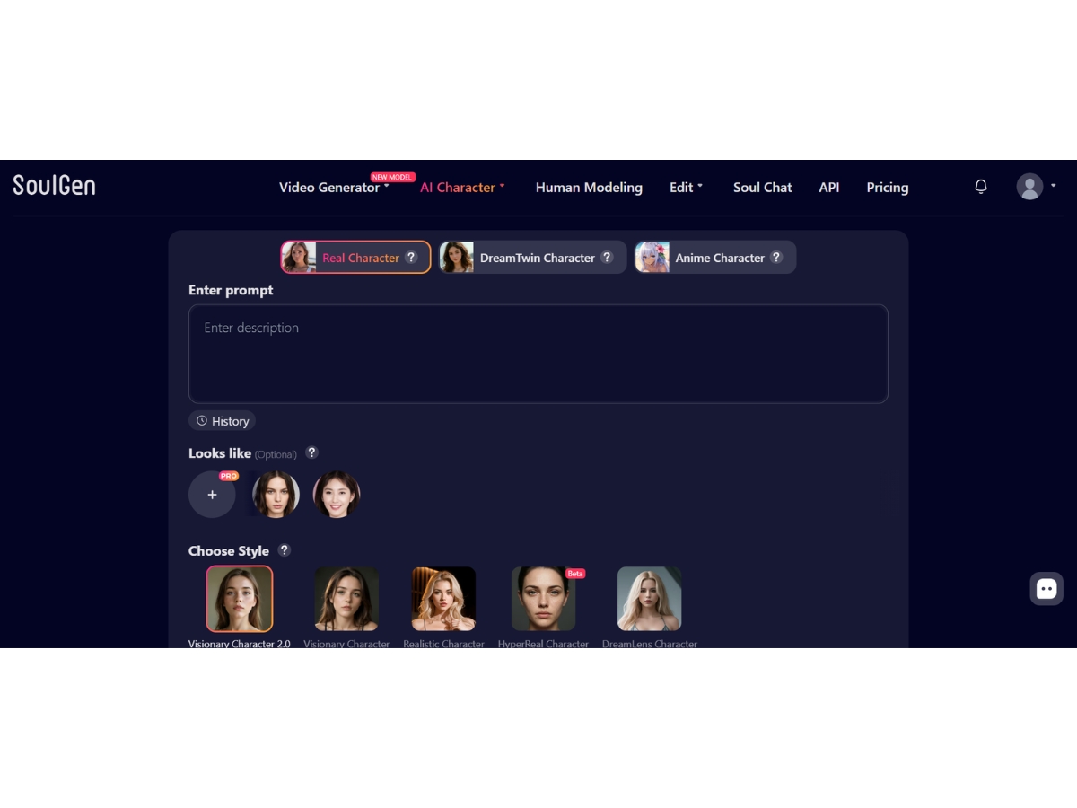 SoulGen-AI character