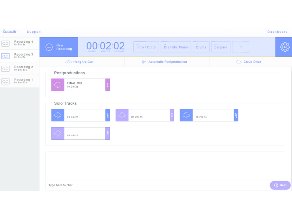 Zencastr-dashboard