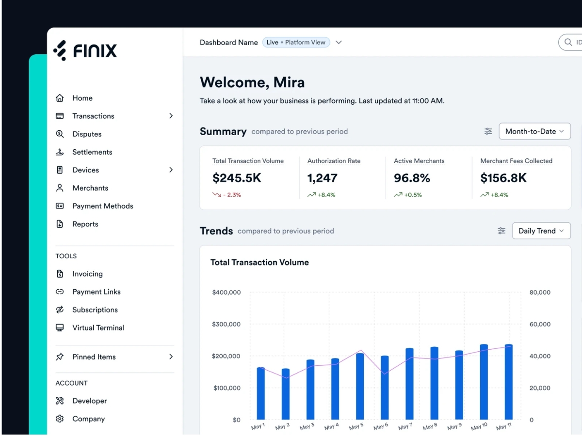 Finix-dashboard