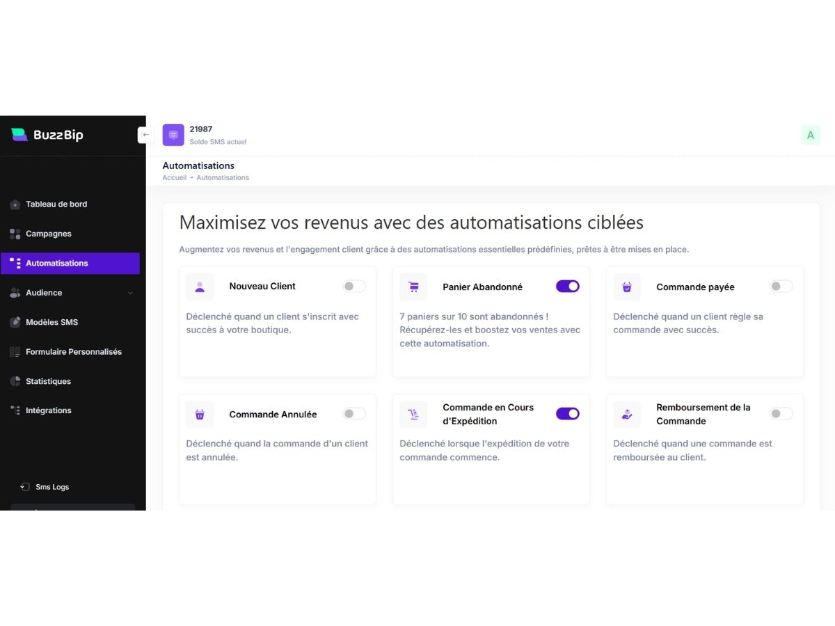 BuzzBip automatisations