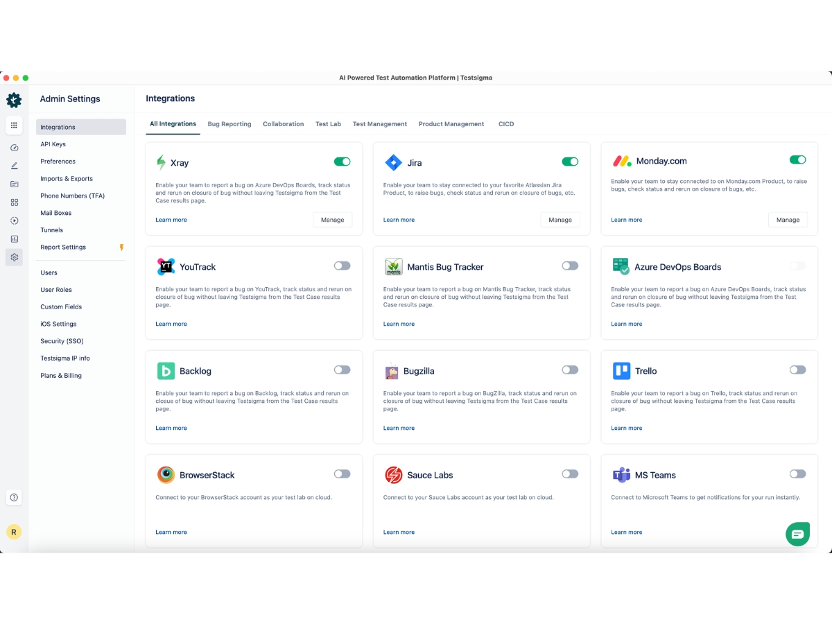 Testsigma-integrations