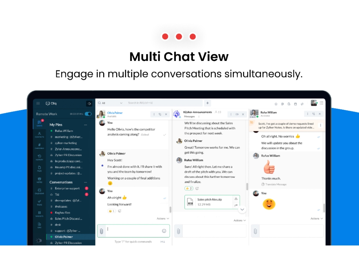 Zoho Cliq-multi chat