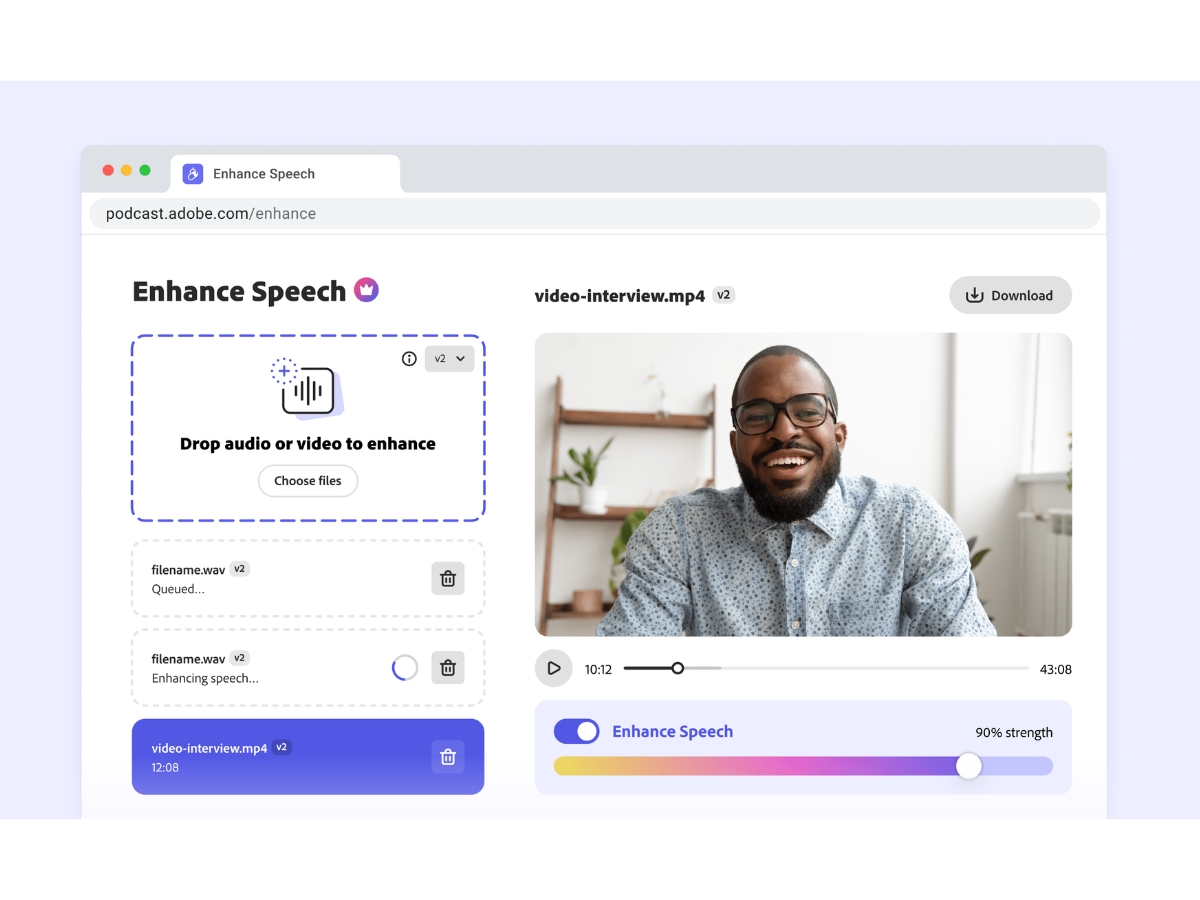 Adobe Podcast-enhance speech