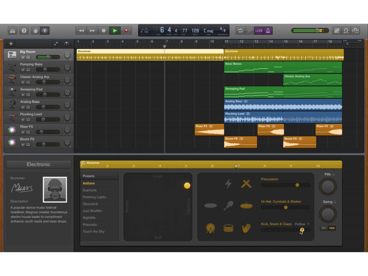 GarageBand-frame editing