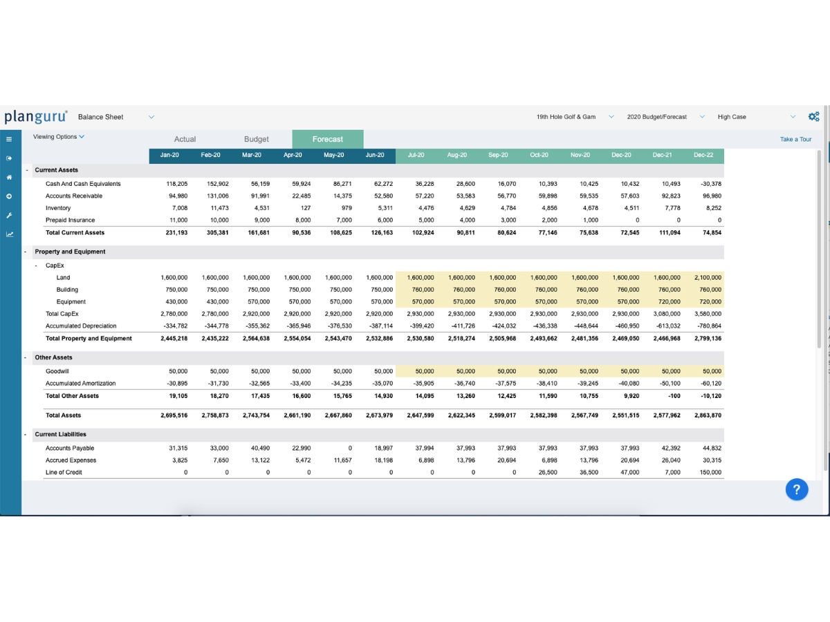 PlanGuru-balance sheet