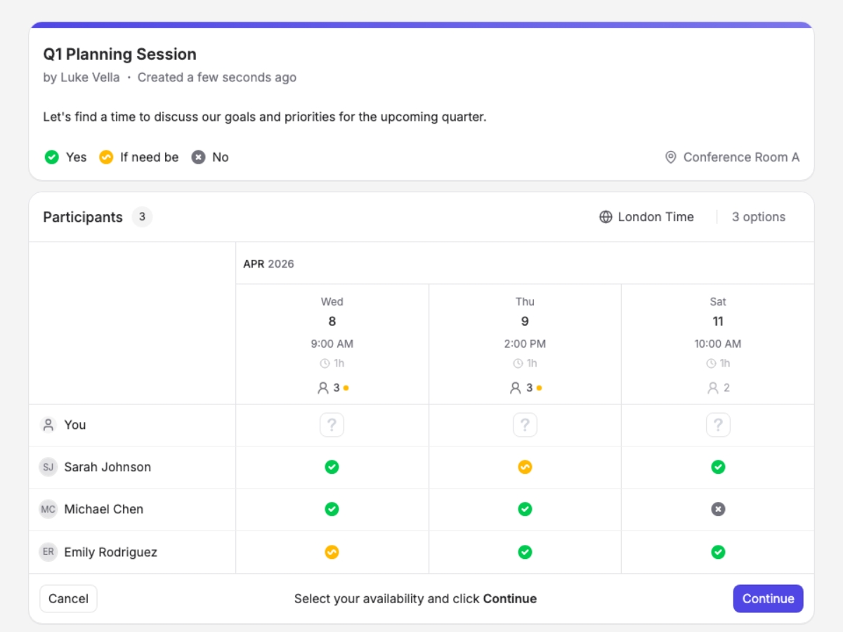 Rallly-scheduling poll