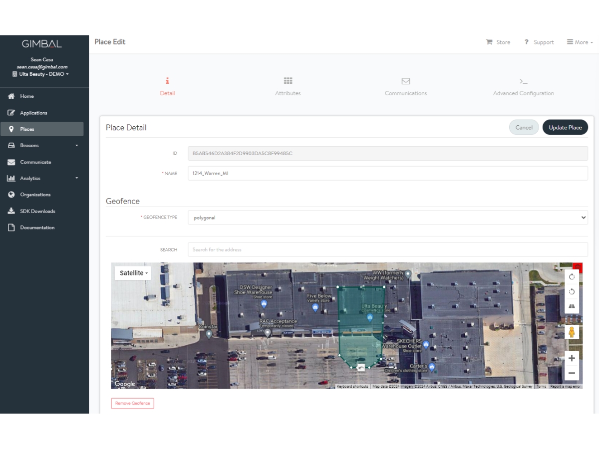 Infillion Gimbal-geofences