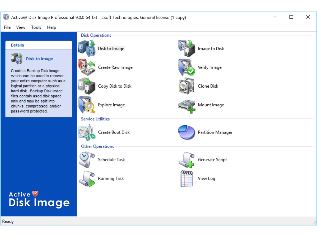 Active Disk Image-main menu