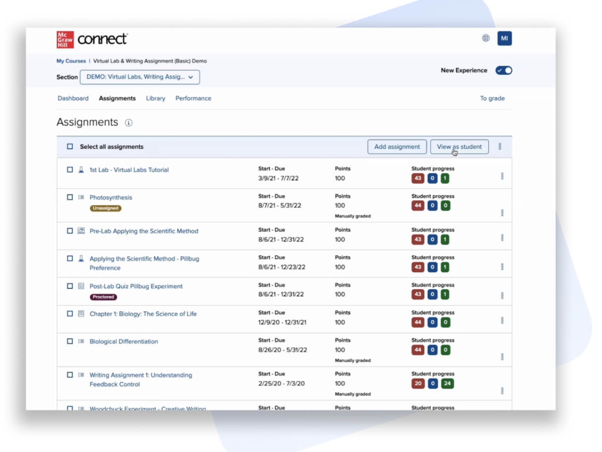 McGraw Hill Connect-assignments