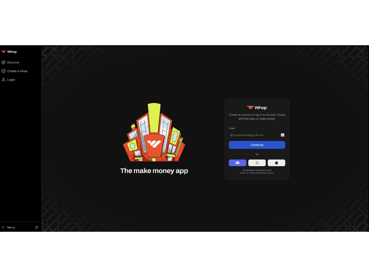 Whop-login