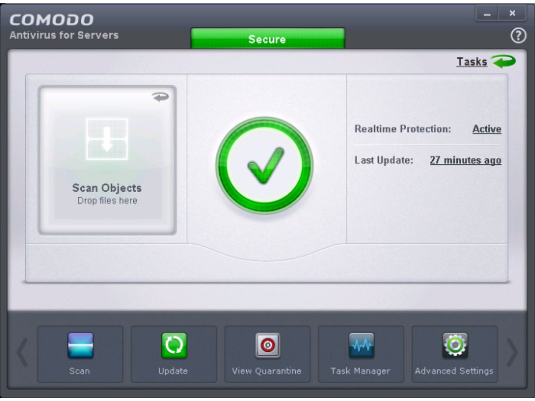 Comodo Antivirus scan objects