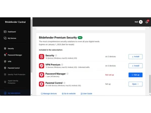 Bitdefender Premium Security dashboard