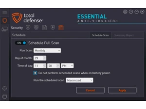 Total Defense Anti Virus schedule scan
