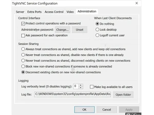 TightVNC configuration