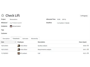 Odoo Project check lift