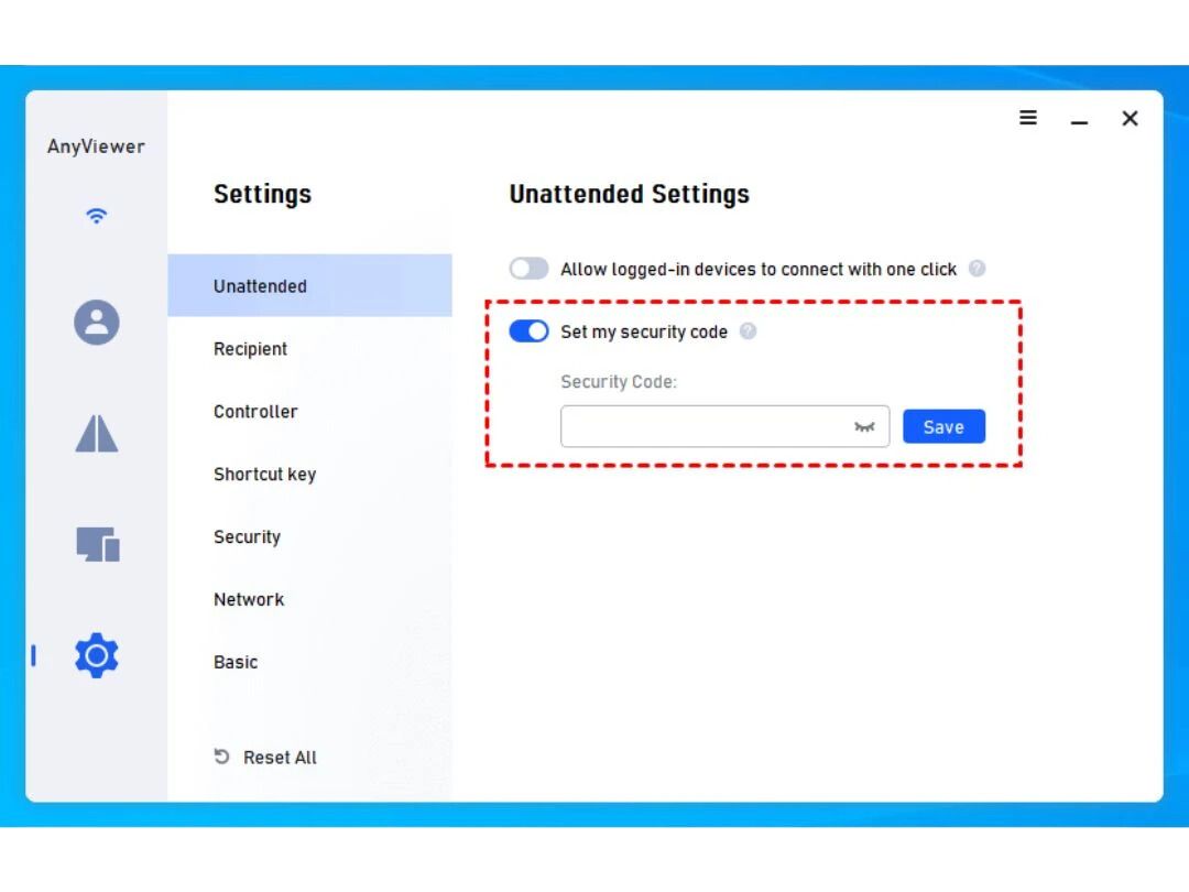 AnyViewer settings