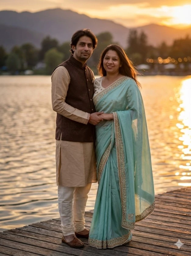 झील किनारे सुनहरी मोहब्बत